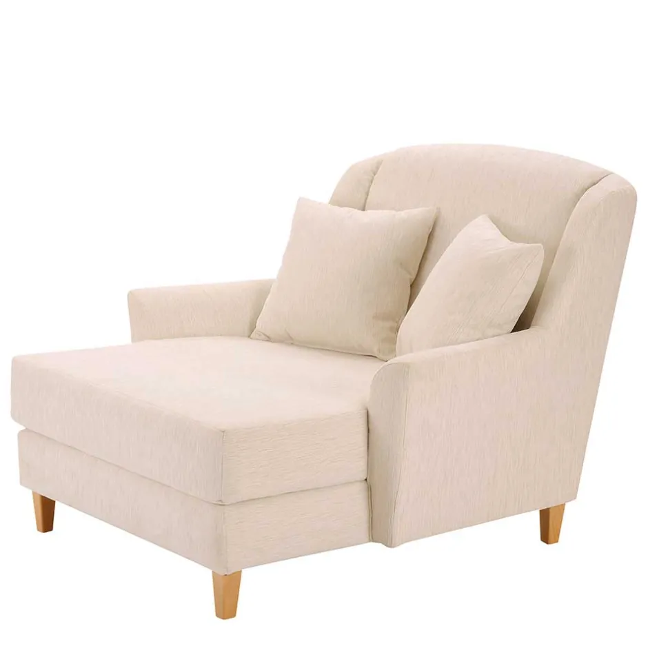 Big Sessel in Creme Webstoff - Bergion^Wohnen
