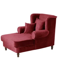 Big Sessel in Rot Samtvelours - Simple^Wohnen Discount