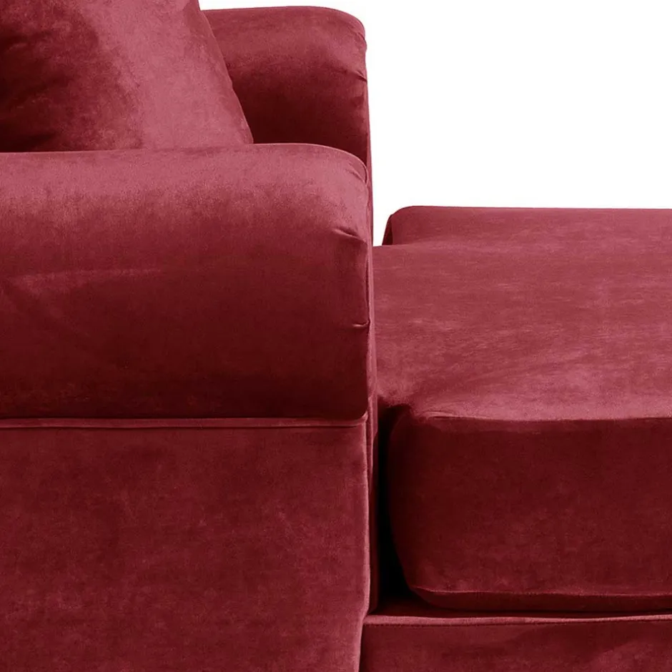 Big Sessel in Rot Samtvelours - Simple^Wohnen Discount