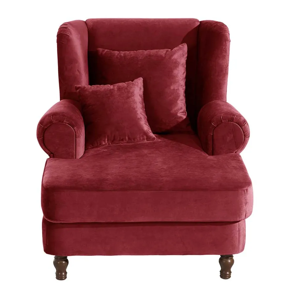 Big Sessel in Rot Samtvelours - Simple^Wohnen Discount