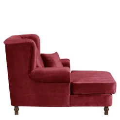 Big Sessel in Rot Samtvelours - Simple^Wohnen Discount