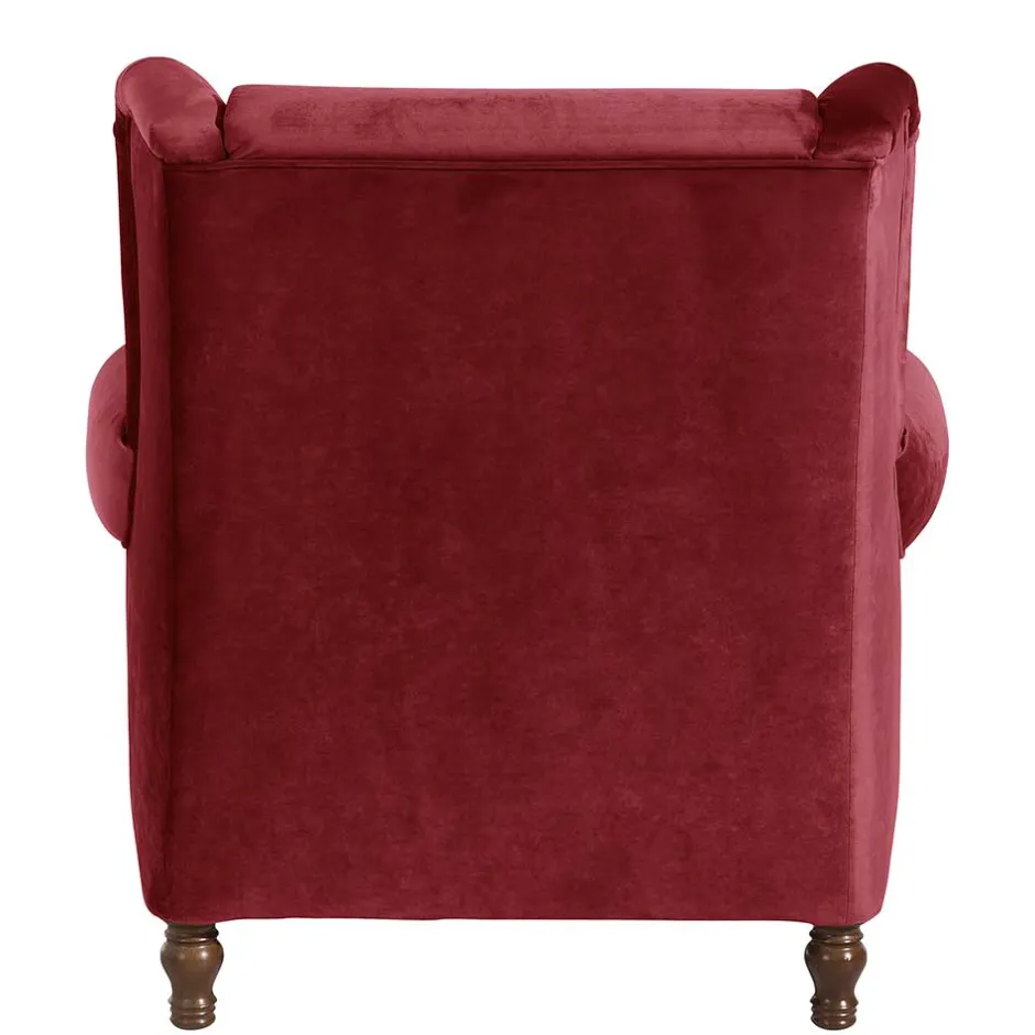 Big Sessel in Rot Samtvelours - Simple^Wohnen Discount