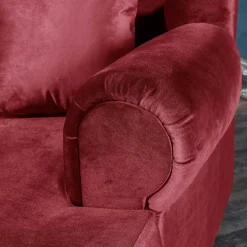 Big Sessel in Rot Samtvelours - Simple^Wohnen Discount