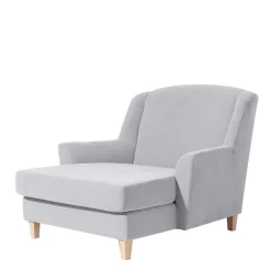 Wohnen Big Wohnzimmersessel in Silbergrau Velours - Ortomola