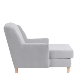 Wohnen Big Wohnzimmersessel in Silbergrau Velours - Ortomola