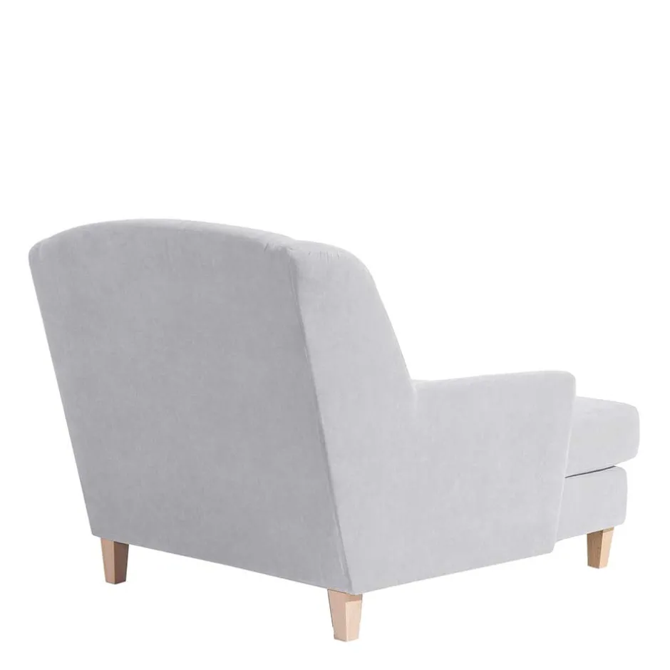 Wohnen Big Wohnzimmersessel in Silbergrau Velours - Ortomola