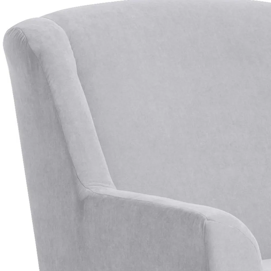 Wohnen Big Wohnzimmersessel in Silbergrau Velours - Ortomola