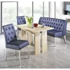 Wohnen Blaue Polsterbank & Stühle mit Tisch - Lumbia (vierteilig)