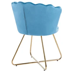 Wohnen Blaue Samtstühle mit Muschel Design Lehne - Candelcero (2er Set)