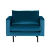 Wohnen Blauer Samt-Sessel Cumagon im Retrostil