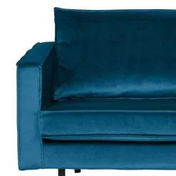 Wohnen Blauer Samt-Sessel Cumagon im Retrostil