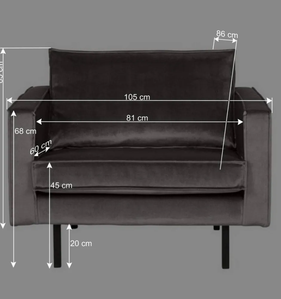Wohnen Blauer Samt-Sessel Cumagon im Retrostil