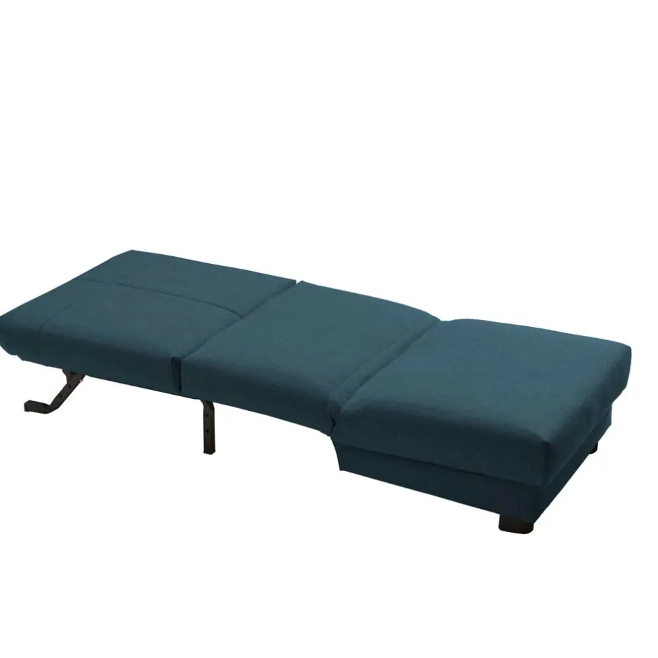 Wohnen Blauer Schlafsessel mit Flachgewebe Stoffbezug - Tirenaso