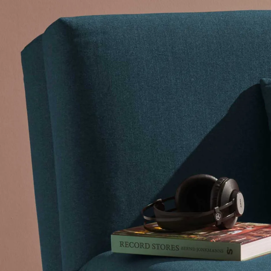 Wohnen Blauer Schlafsessel mit Flachgewebe Stoffbezug - Tirenaso