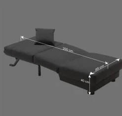 Wohnen Blauer Schlafsessel mit Flachgewebe Stoffbezug - Tirenaso