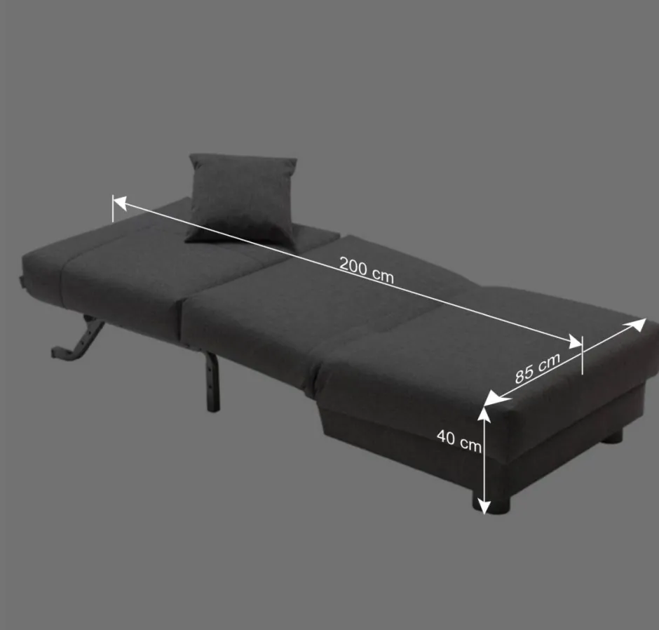 Wohnen Blauer Schlafsessel mit Flachgewebe Stoffbezug - Tirenaso