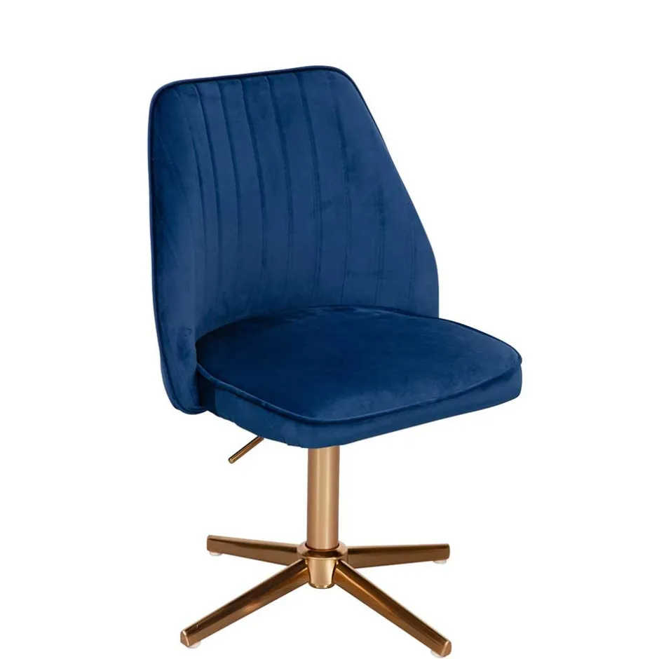 Blauer Schreibtischstuhl aus Samt - Lalita^Wohnen Outlet