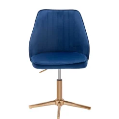 Blauer Schreibtischstuhl aus Samt - Lalita^Wohnen Outlet