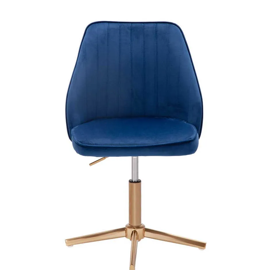 Blauer Schreibtischstuhl aus Samt - Lalita^Wohnen Outlet