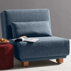 Blauer Stoffsessel mit Schlaffunktion - Zimena^Wohnen Outlet