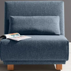 Blauer Stoffsessel mit Schlaffunktion - Zimena^Wohnen Outlet