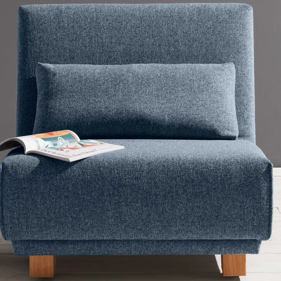 Blauer Stoffsessel mit Schlaffunktion - Zimena^Wohnen Outlet