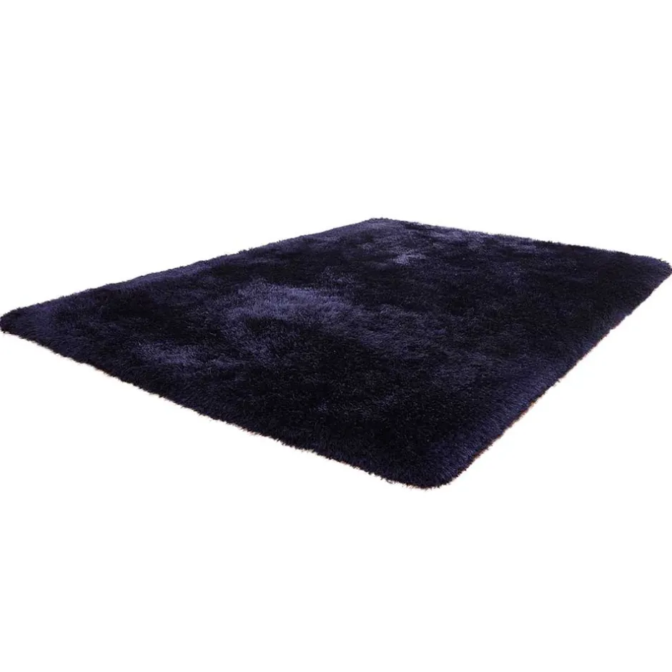 Blauer Teppich mit 8 cm Hochflor - Vynna^Wohnen New