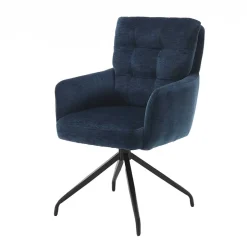 Blauer Tischsessel mit Chenillebezug - Catrizia (2er Set)^Wohnen Online