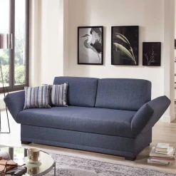 Wohnen Blaues Schlafsofa mit verstellbaren Armlehnen - Lash