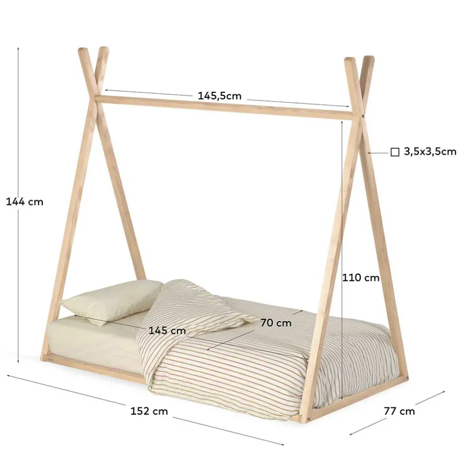 Wohnen Bodenbett Zeltbett für Kinder 70x140 cm - Rapidi