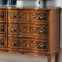 Bodenfreie Kommode mit 6 Schubladen Agosto im Barock Stil^Wohnen