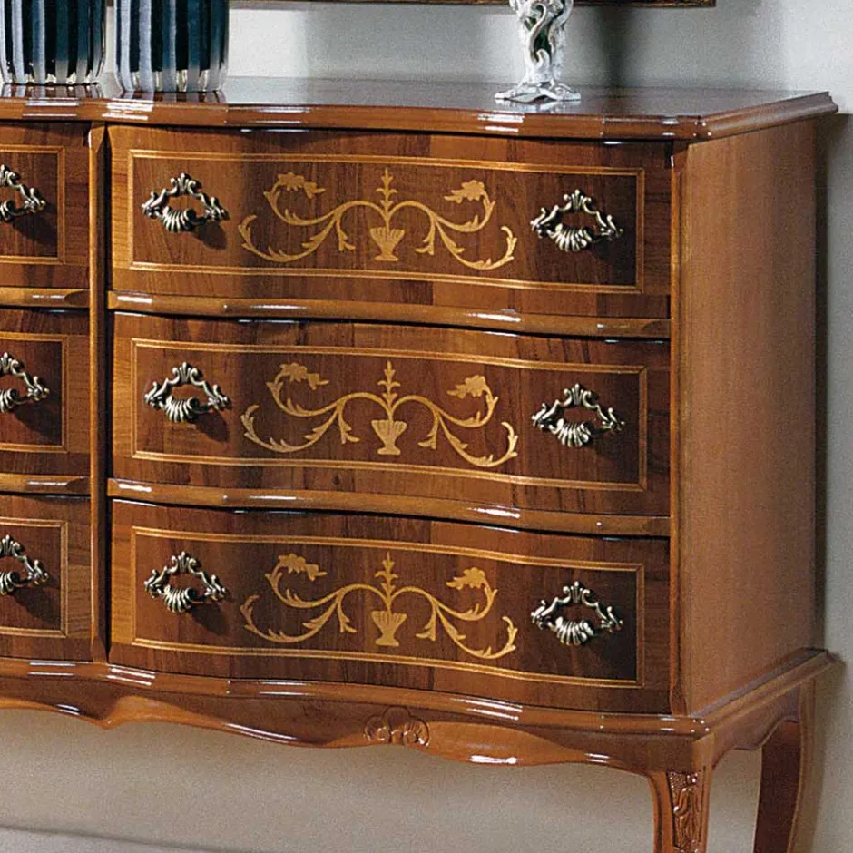 Bodenfreie Kommode mit 6 Schubladen Agosto im Barock Stil^Wohnen