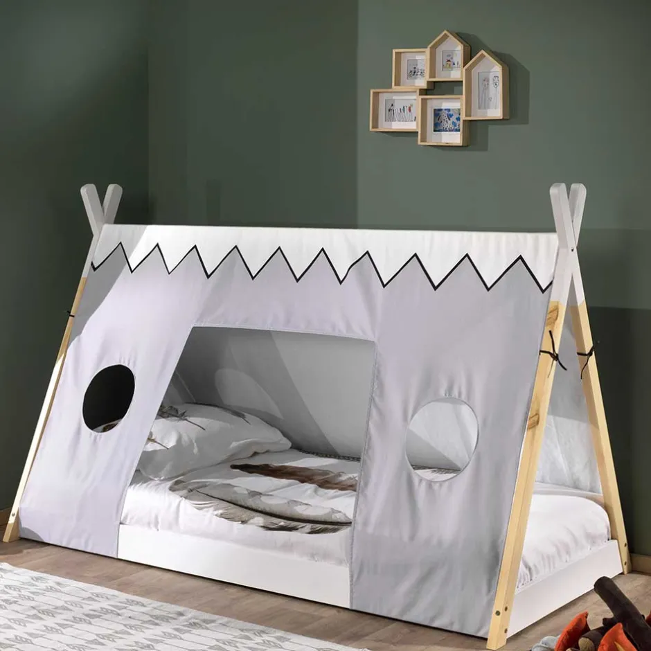 Bodentiefes Bett für Kinder in Zeltoptik - Nitrino^Wohnen