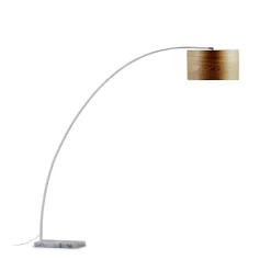 Wohnen Bogenleuchte mit Holzfurnier Schirm - Nango