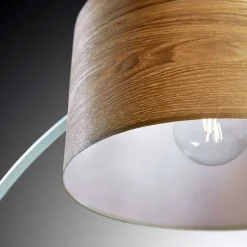 Wohnen Bogenleuchte mit Holzfurnier Schirm - Nango