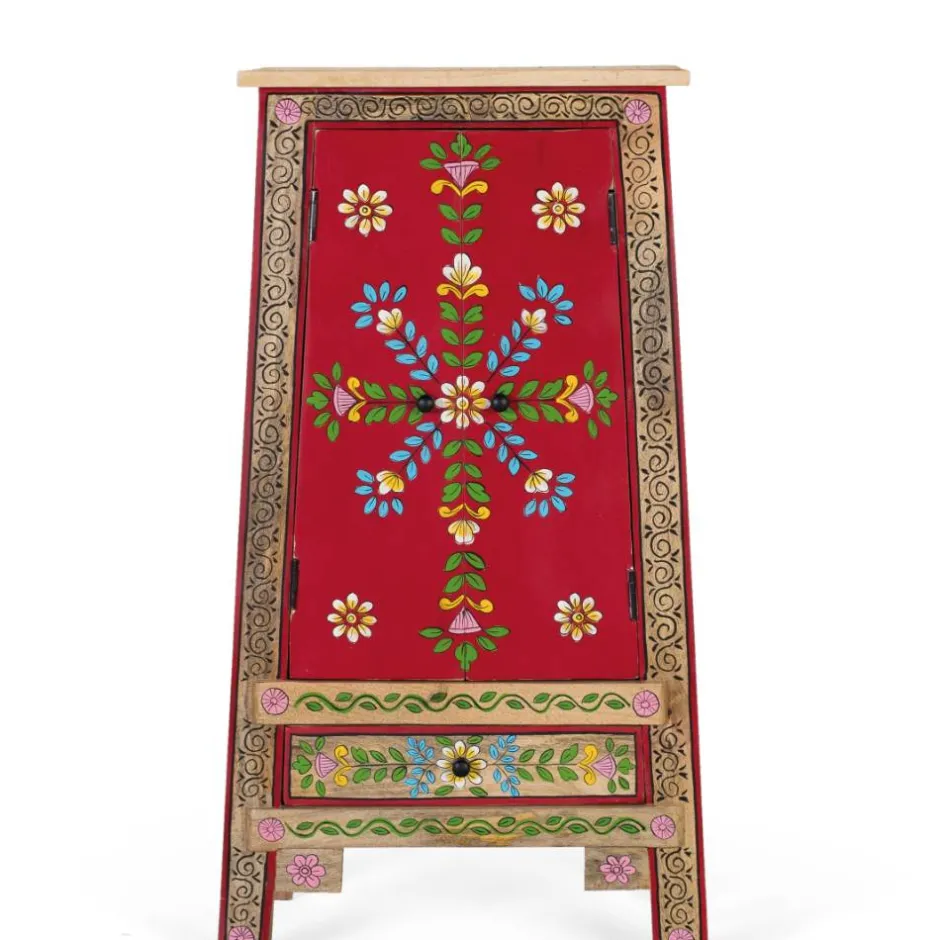 Wohnen Boho Kommode mit Blumen Dekor im Folklore Style - Gionala