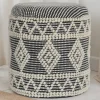 Boho Polsterhocker aus Wolle Webstoff - Fiodor^Wohnen Best