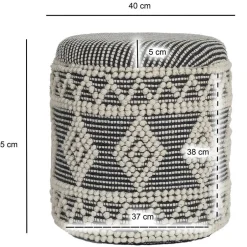 Boho Polsterhocker aus Wolle Webstoff - Fiodor^Wohnen Best