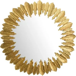 Wohnen Boho Spiegel mit Metallrahmen im Feder Design - Reymon