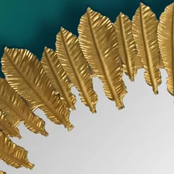 Wohnen Boho Spiegel mit Metallrahmen im Feder Design - Reymon