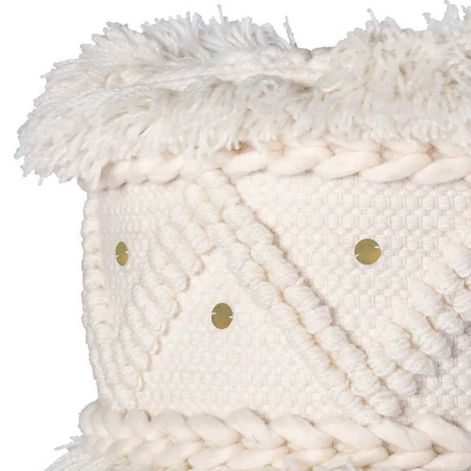 Wohnen Boho Style Hocker in Cremeweiß - Puertos