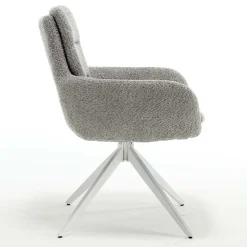 Wohnen Boucle Armlehnenstuhl in Grau - Lulumo (2er Set)