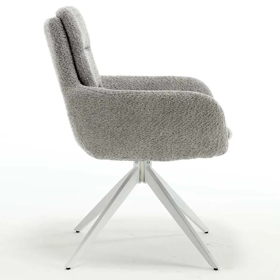 Wohnen Boucle Armlehnenstuhl in Grau - Lulumo (2er Set)