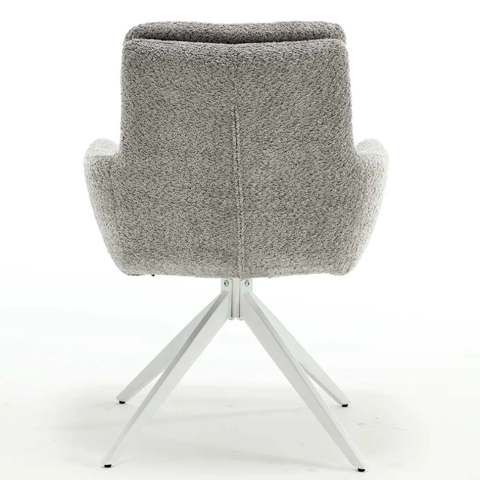 Wohnen Boucle Armlehnenstuhl in Grau - Lulumo (2er Set)