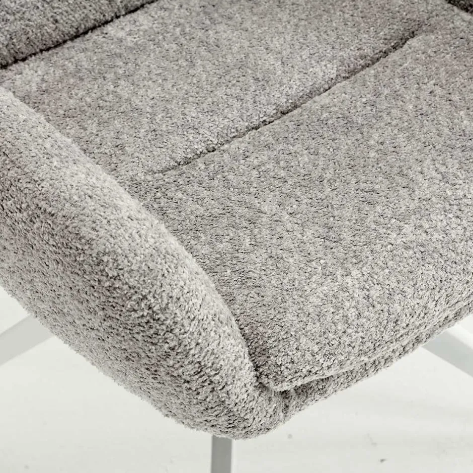 Wohnen Boucle Armlehnenstuhl in Grau - Lulumo (2er Set)