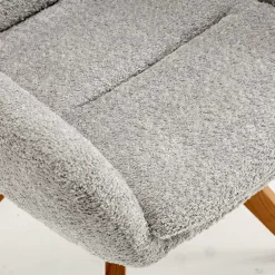 Boucle Armlehnstuhl mit Holz-Drehgestell - Udolph (2er Set)^Wohnen Discount