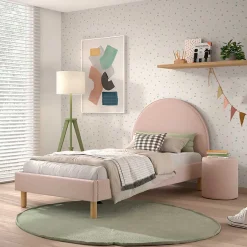 Boucle Einzelbett in Rosa mit Natur - Skylab^Wohnen Hot