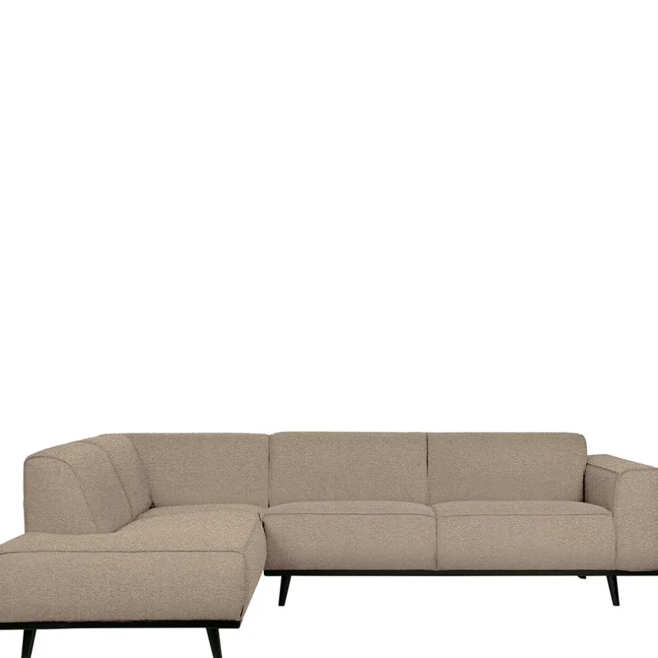 Boucle Polsterecke in Beige mit Federkern - Amindo^Wohnen