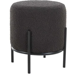 Wohnen Boucle Polsterhocker in Anthrazit - Pizaras