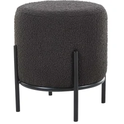 Wohnen Boucle Polsterhocker in Anthrazit - Pizaras